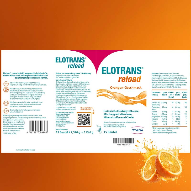 ELOTRANS reload Isotonische Elektrolyt-Glucose-Mischung 15X7.57 g Beutel