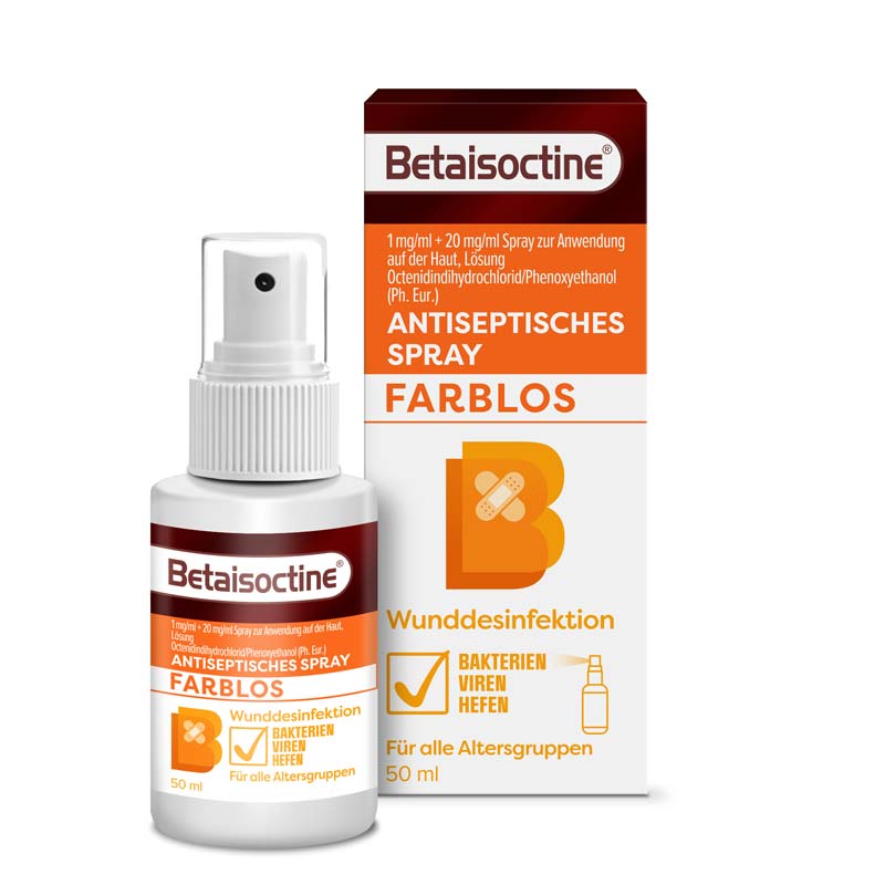 Betaisoctine ANTISEPTISCHES SPRAY FARBLOS 50 ml Spray