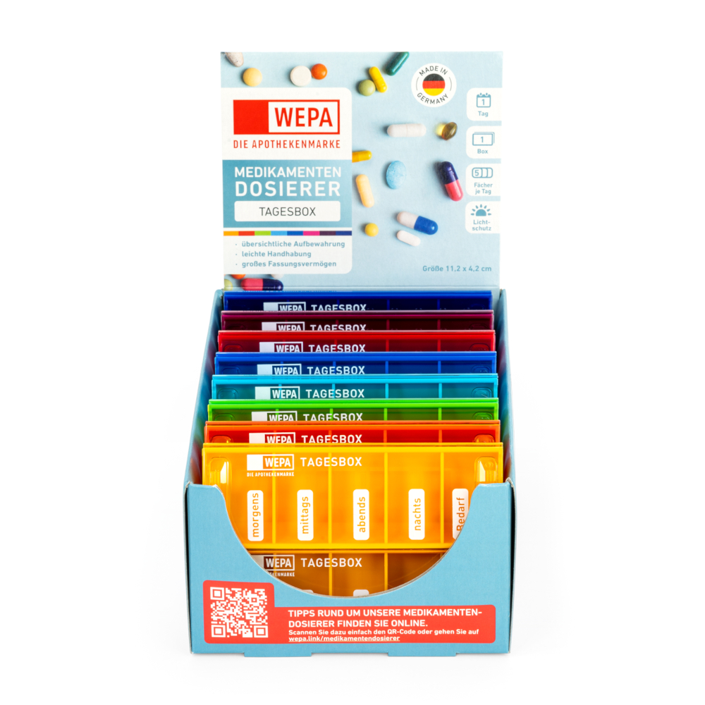 WEPA Tagesbox farbig sortiert UV-Schutz+ 1 St