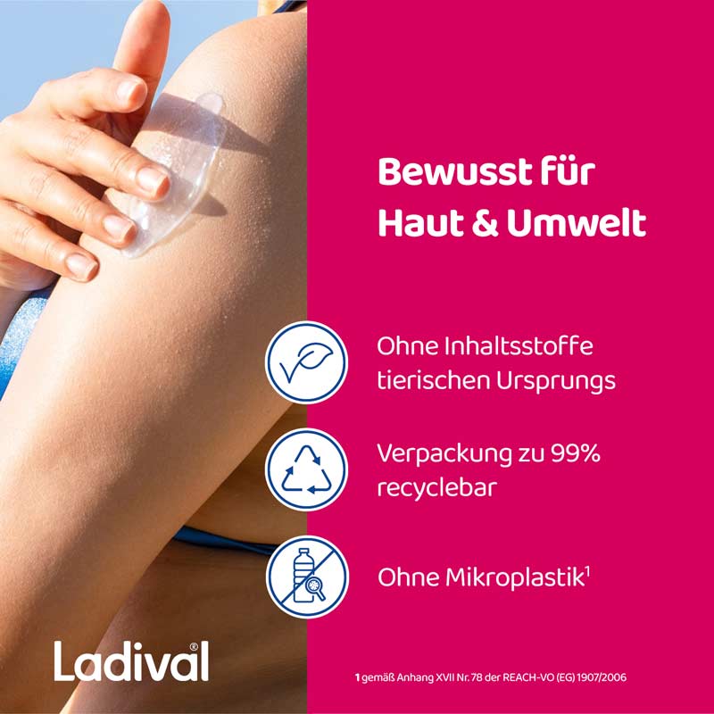 Ladival Sonnengestresste Haut Akut, After Sun Repair für den Körper, regeneriert mit Photolyase, feuchtigkeitsspendend und kühlend, mit Panthenol und Vitamin E, 200ml