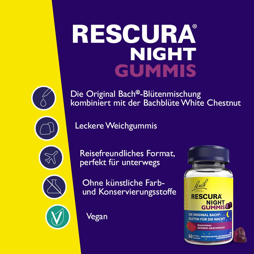 Bachblüten RESCURA NIGHT Gummis Beere 60 St Kaudragees
