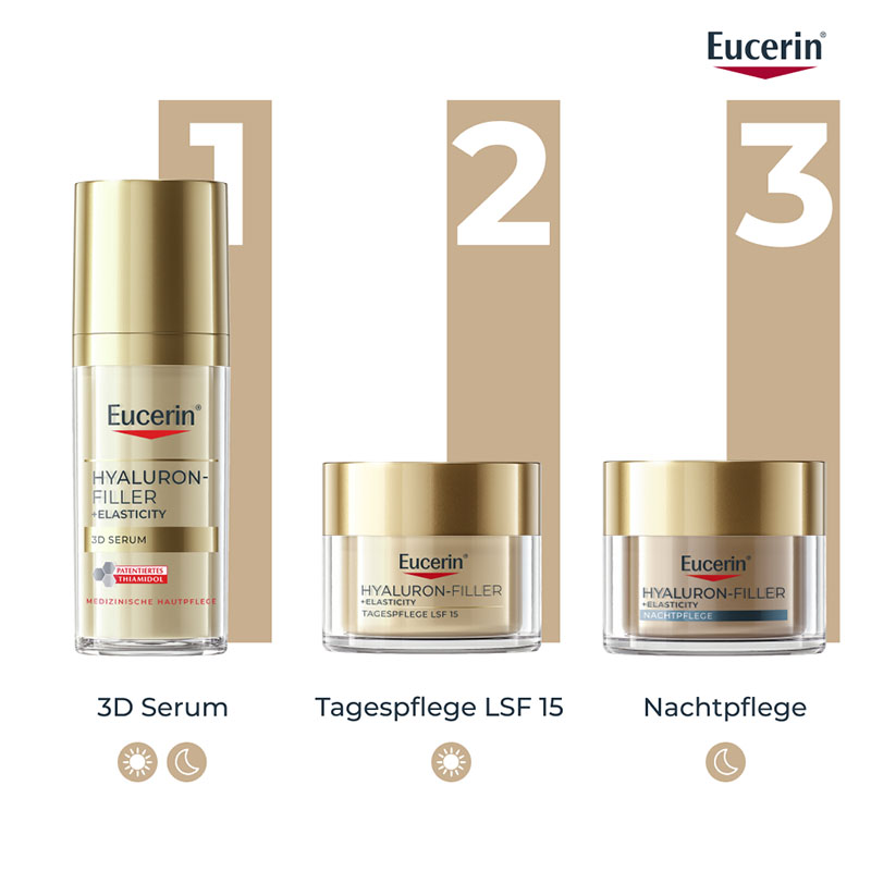 Eucerin HYALURON FILLER + ELASTICITY Anti Aging Tagespflege mit LSF 15 50 ml Creme