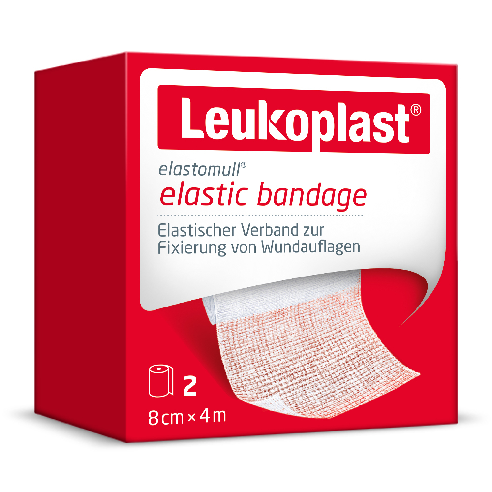 Leukoplast Elastomull 8 cm x 4 m  2 St Verband