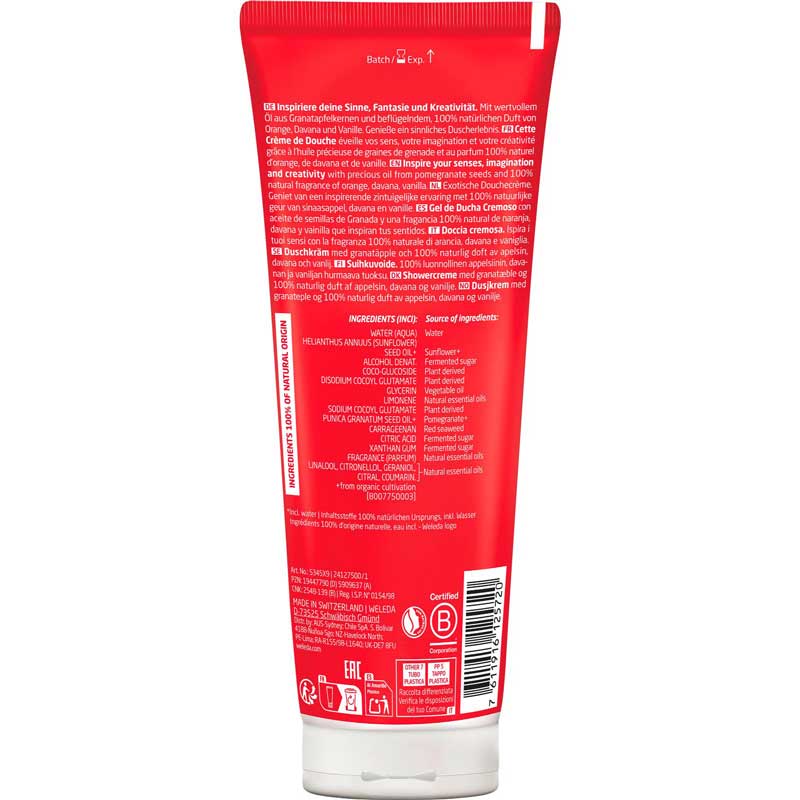Weleda Inspire Shower Cream Granatapfel 200 ml Duschgel