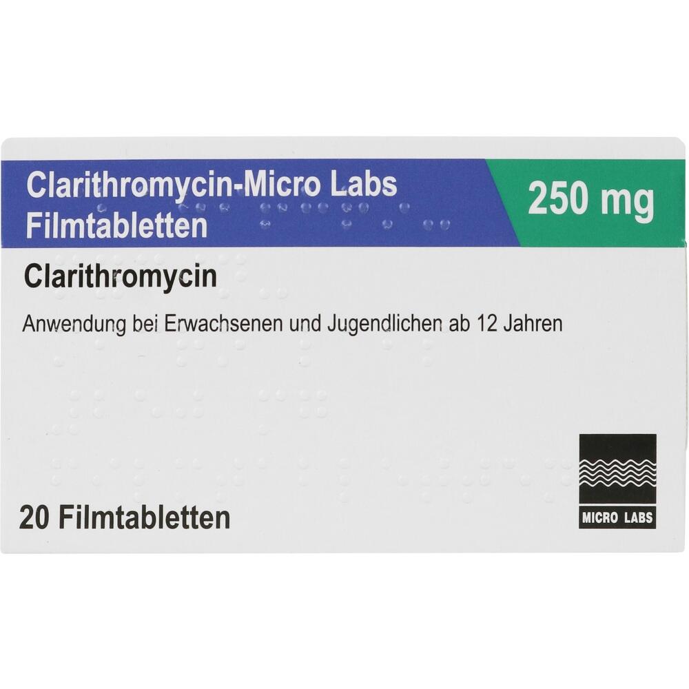 Clarithromycin-Micro Labs 250mg 20 St Filmtabletten