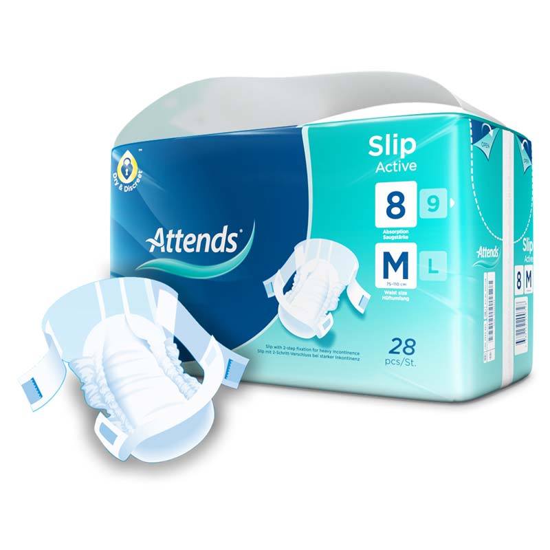 ATTENDS Slip Active 8 medium Box 4X28 St