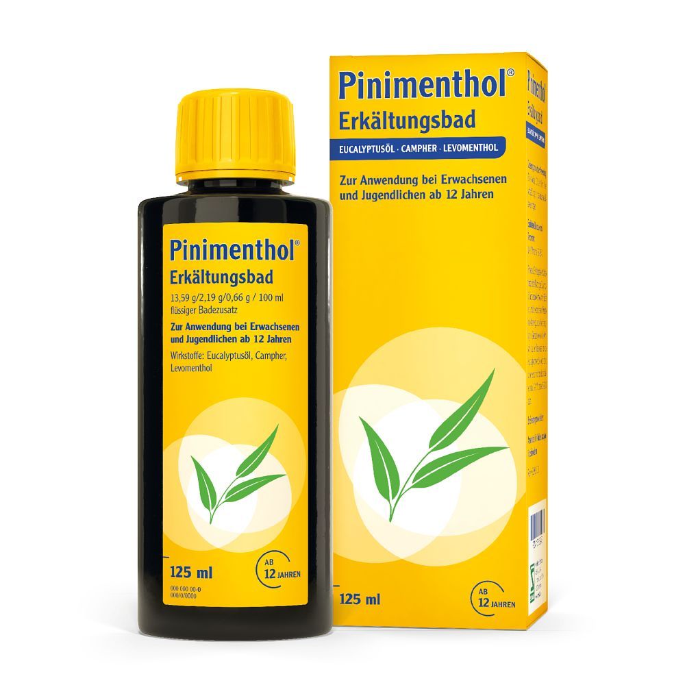 Pinimenthol Erkältungsbad ab 12 Jahren - mit Eucalyptusöl, Menthol und Campher 125 ml Bad