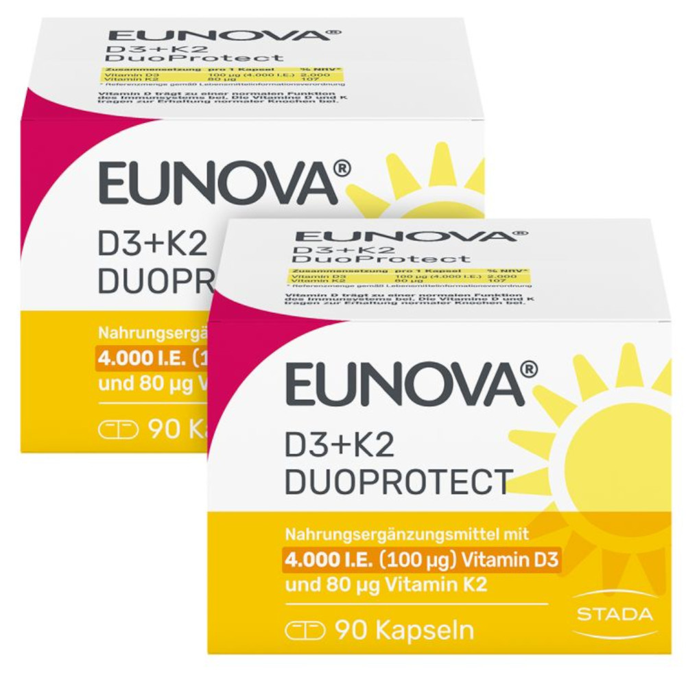 EUNOVA DuoProtect D3+K2 4.000 I.E. 2X90 St Kapseln