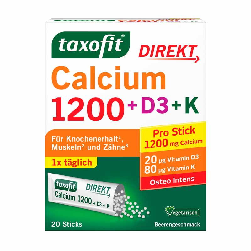 taxofit DIREKT Calcium 1200 + D3 + K 20 St Granulat
