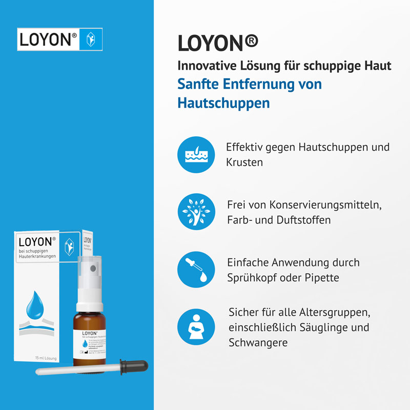 LOYON bei Schuppenflechte, Milchschorf & Kopfgneis 15 ml Lösung 15 ml Lösung