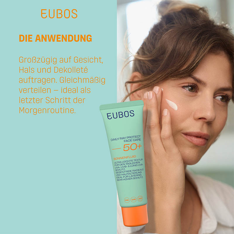 EUBOS DAILY RAY PROTECT FACE CARE 50+ SONNENFLUID 50 ml Tagescreme