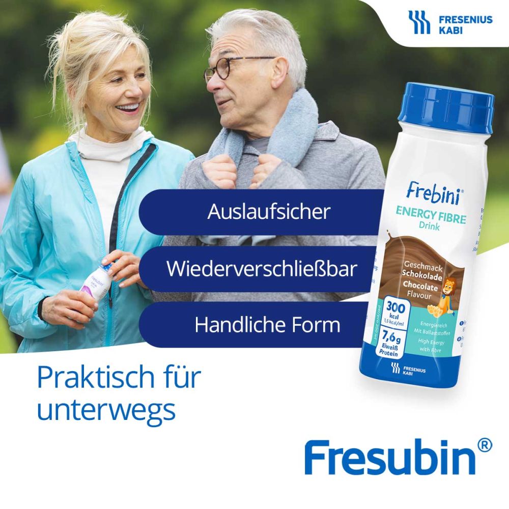 Frebini Energy Fibre Trinknahrung Schokolade 4X200 ml Fl&uuml;ssigkeit