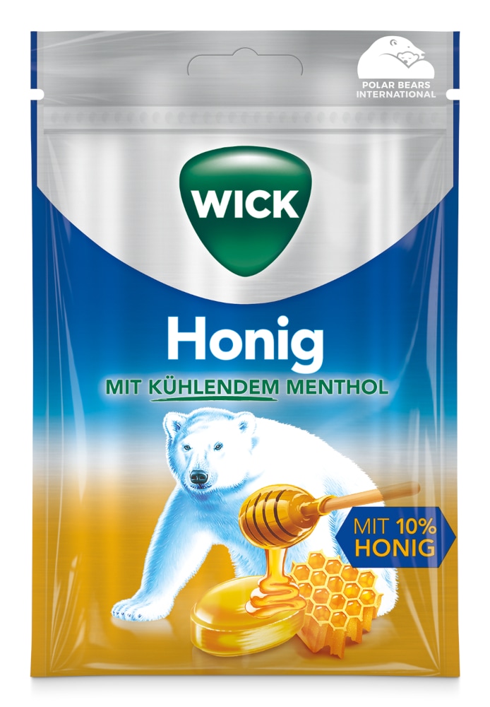 WICK Honig MIT KÜHLENDEM MENTHOL 72 g Bonbons