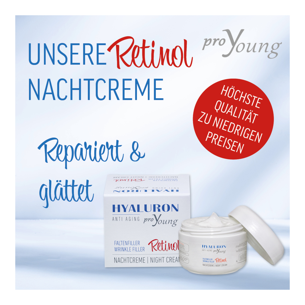proYoung HYALURON ANTI AGING FALTENFILLER Retinol Nachtcreme 50 ml Nachtcreme