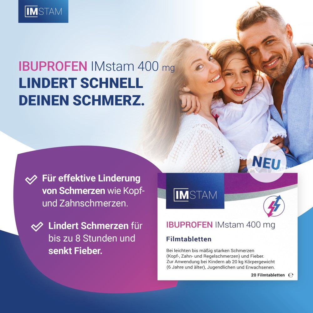 IBUPROFEN IMstam 400mg 20 St Filmtabletten