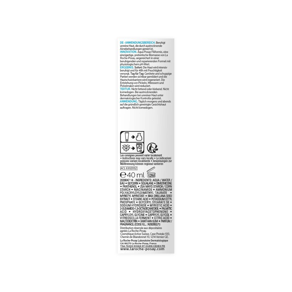 LA ROCHE-POSAY EFFACLAR H ISO-BIOME FEUCHTIGKEITSPFLEGE 40 ml Creme