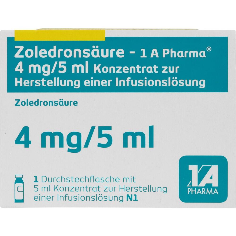 ZOLEDRONSÄURE-1 A Pharma 4 mg/5 ml Konz.z.H.Inf.L. 1 St Infusionslösungskonzentrat
