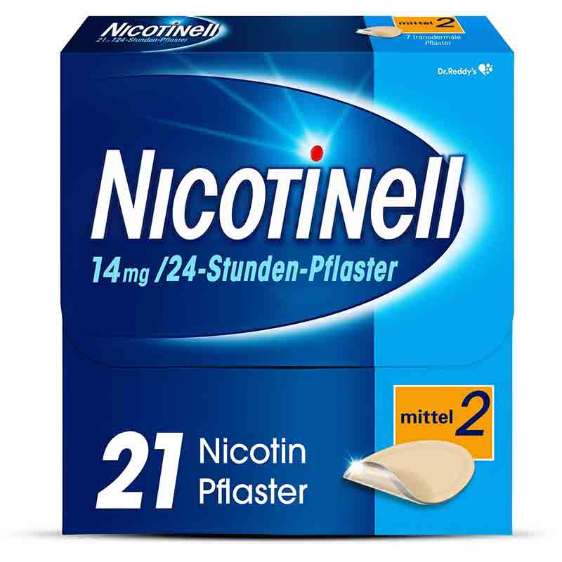 NICOTINELL 14 mg/24-Stunden-Pflaster mittel 21 St Pflaster transdermal