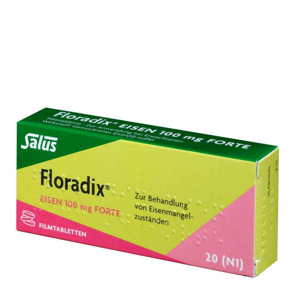 Floradix Eisen 100mg forte 20 St Filmtabletten
