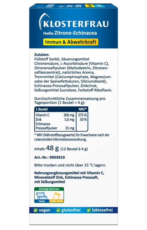 KLOSTERFRAU Heiße Zitrone-Echinacea  12X4 g Granulat