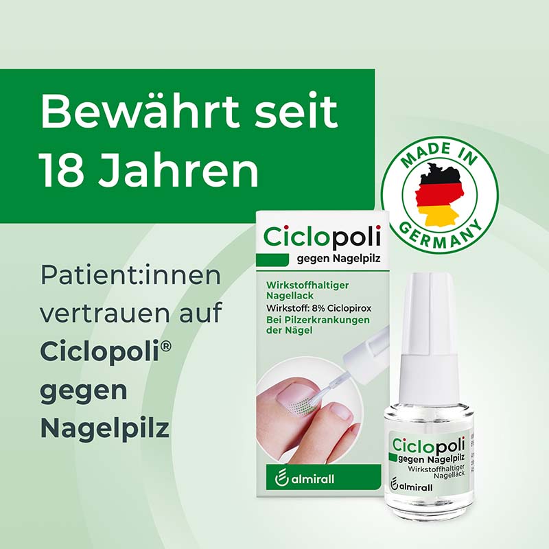 Ciclopoli gegen Nagelpilz Nagellack mit Applikationshilfe 6.6 ml Wirkstoffhaltiger Nagellack