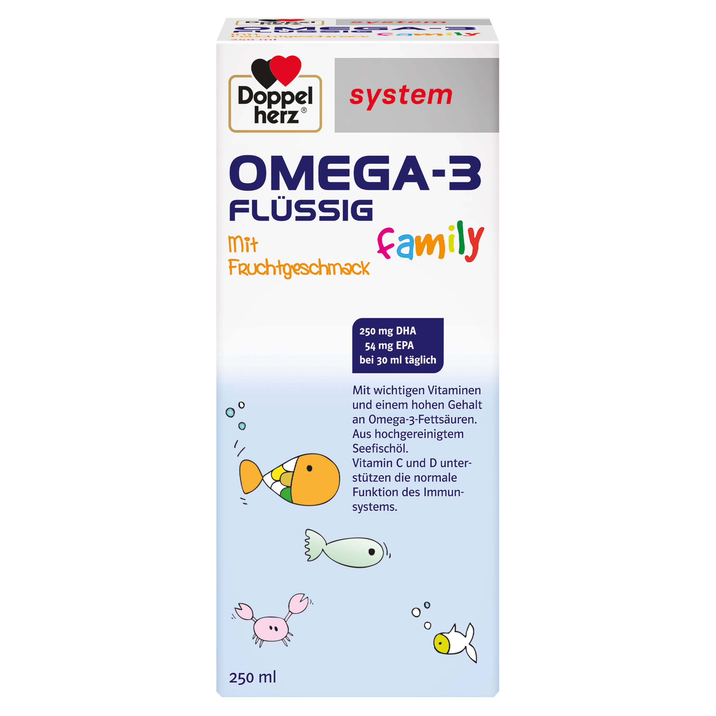 Doppelherz system OMEGA-3 FLÜSSIG family 250 ml Flüssigkeit zum Einnehmen
