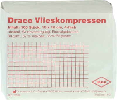 VLIESSTOFF-KOMPRESSEN 10x10 cm unsteril 4fach 100 St Kompressen