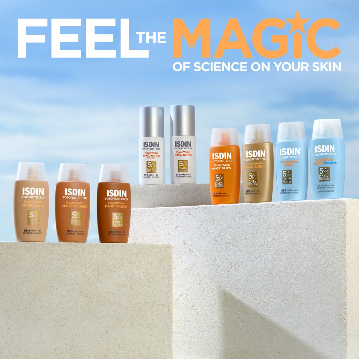 ISDIN FusionWater MAGIC Sonnencreme Gesicht LSF 50 50 ml Emulsion