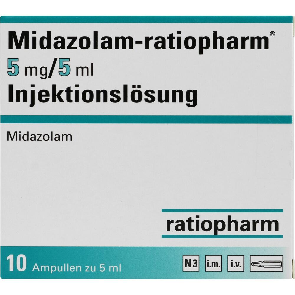 MIDAZOLAM ratiopharm 5 mg/5 ml Inj.-Lsg.Ampullen 10 St Ampullen
