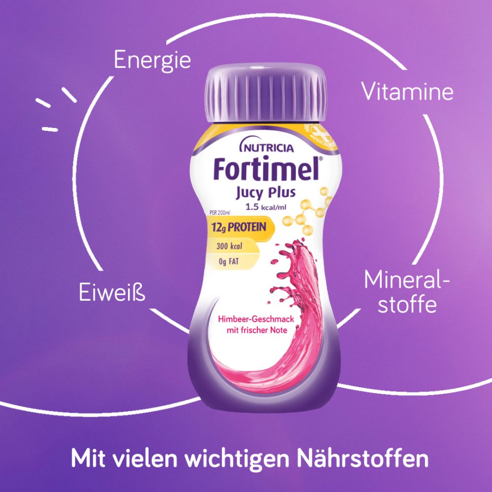Fortimel Jucy Plus Himbeer-Geschmack 32X200 ml Flüssigkeit