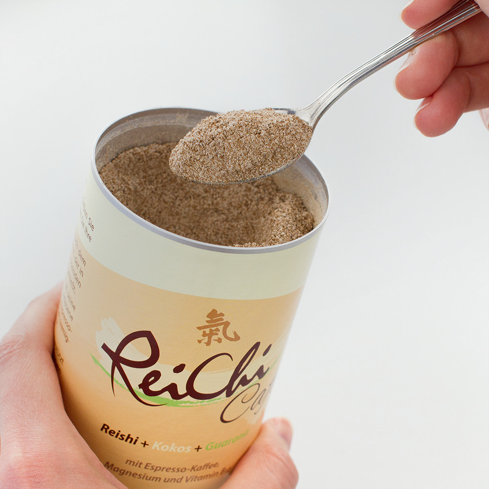ReiChi Cafe Reishi-Pilz Espresso Kaffee Kokos vegan