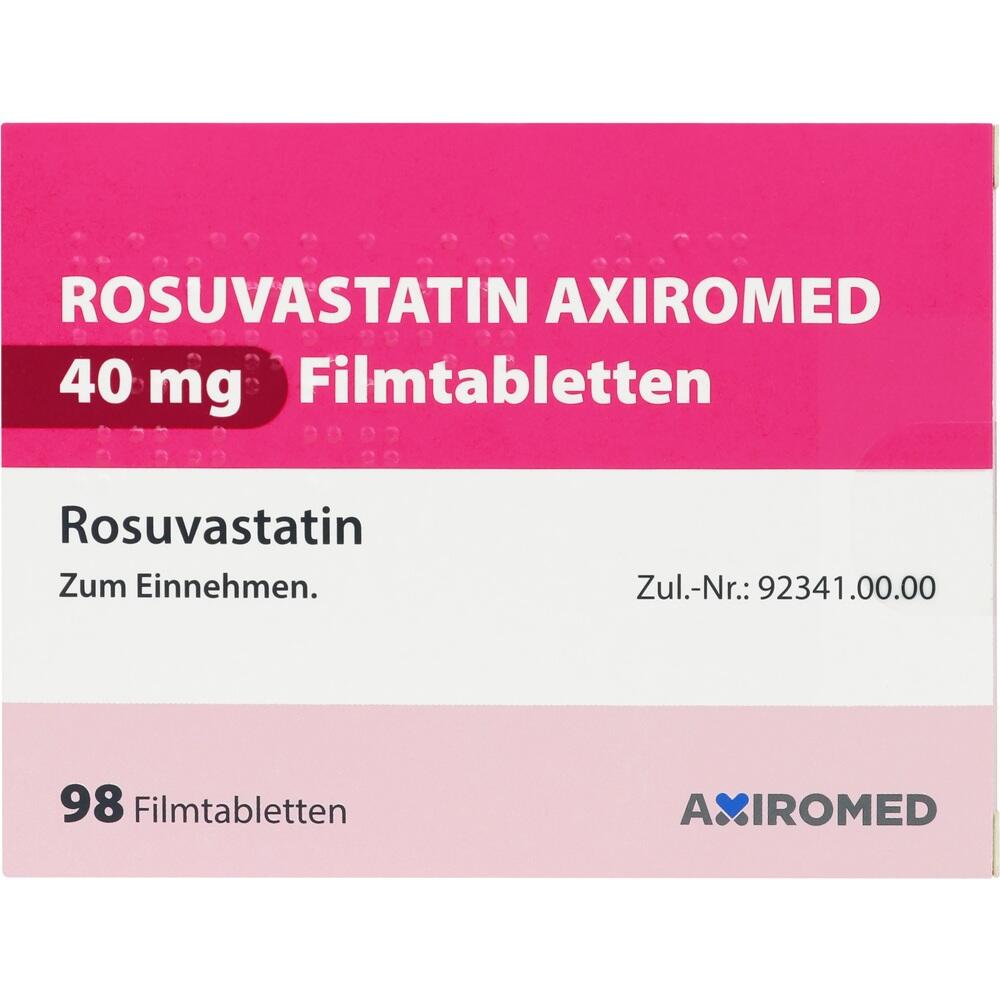 ROSUVASTATIN AXIROMED 40 mg Filmtabletten 98 St Filmtabletten