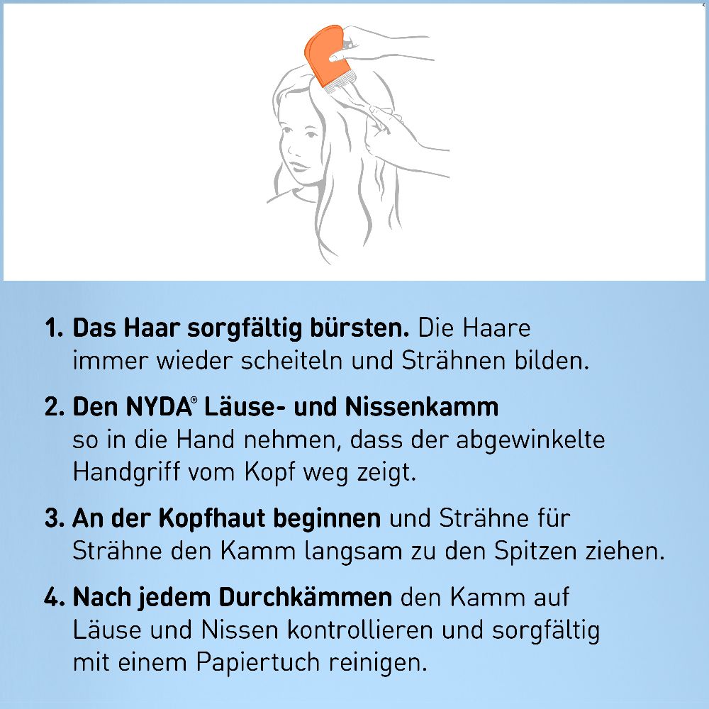 NYDA Läuse- und Nissenkamm Metall  1 St