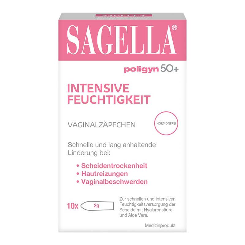 SAGELLA poligyn 50+  INTENSIVE FEUCHTIGKEIT VAGINALZÄPFCHEN 10 St Vaginalovula