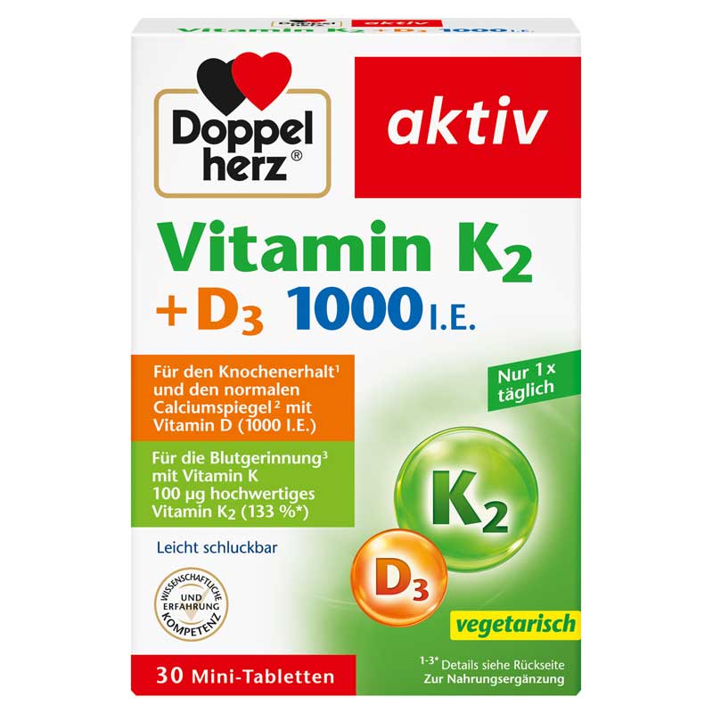 Doppelherz aktiv Vitamin K2+D3 1000 I.E.  30 St Tabletten