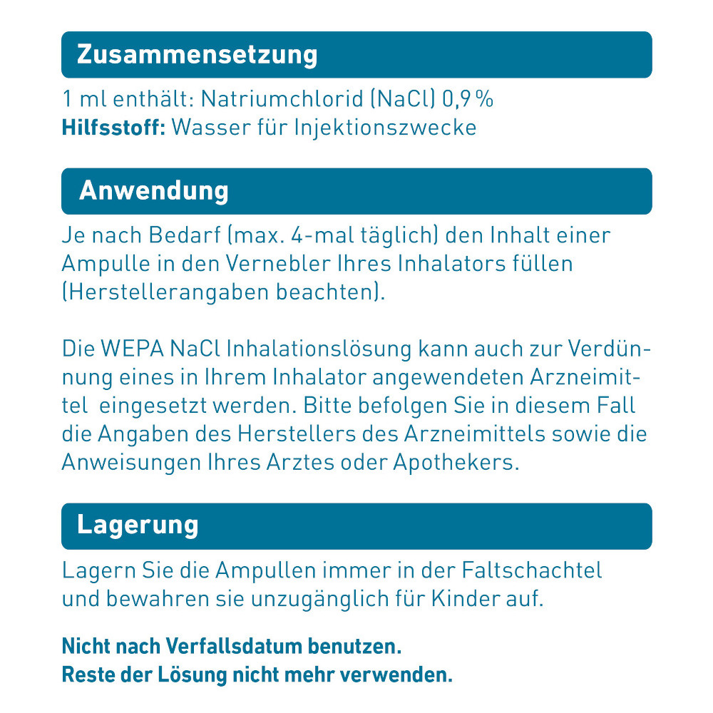 WEPA NaCl Inhalationslösung 0,9% 60X5 ml Inhalationslösung