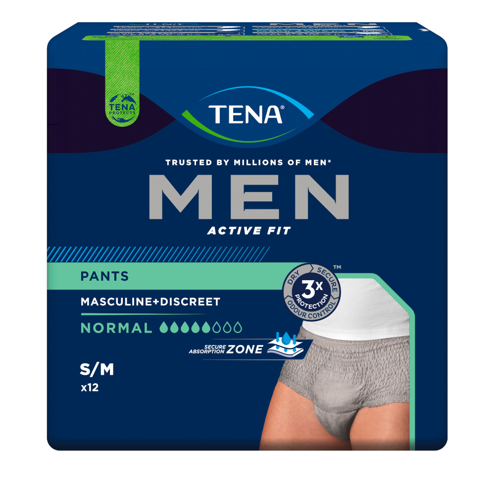 TENA MEN ACTIVE FIT PANTS NORMAL S/M 4X12 St