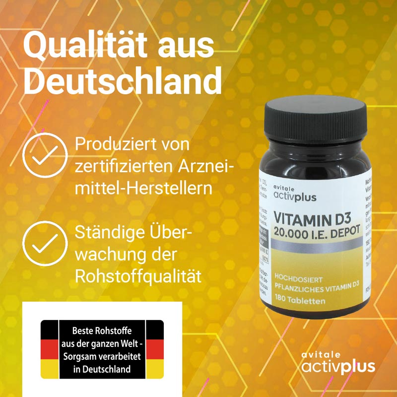 avitale activplus VITAMIN D3 20.000 I.E. DEPOT 180 St Tabletten