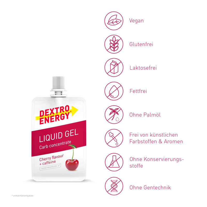 DEXTRO ENERGY LIQUID GEL Cherry flavour + caffeine 60 ml Gel