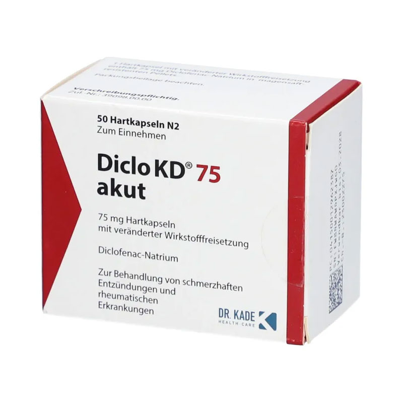 Diclo KD 75 akut 50 St Hartkapseln mit magensaftresistent überzogenen Pellets
