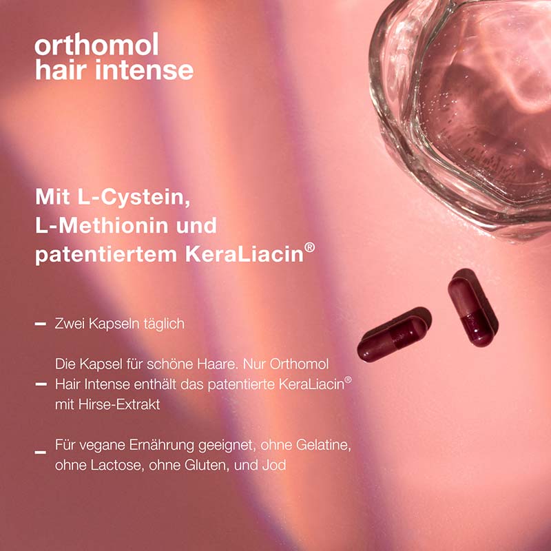 orthomol hair intense - Mikronährstoffe mit Biotin, Kupfer, Zink und dem patentierten KeraLiacin - Kapseln