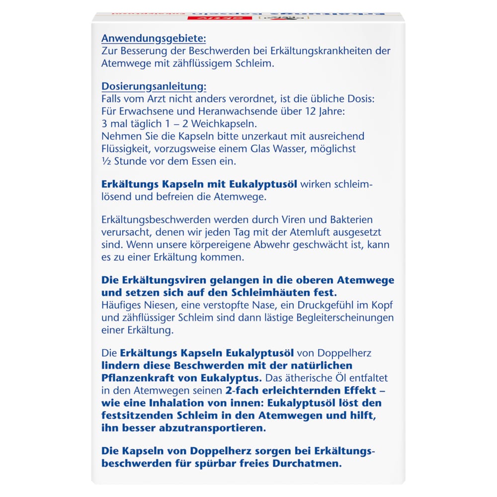 Doppelherz aktiv Erkältungskapseln Eukalyptusöl 40 St Weichkapseln