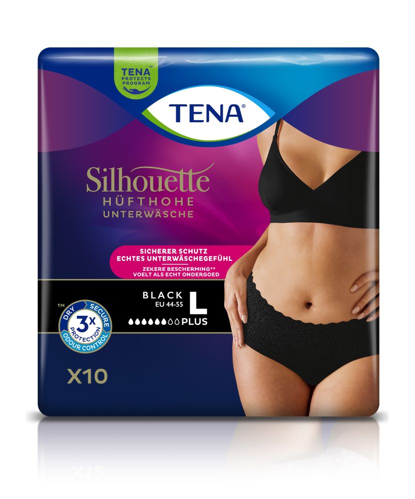 TENA Silhouette Plus BLACK L 10 St