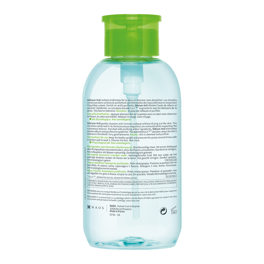 BIODERMA Sebium H2O Reinigungslösung Pump 500 ml Lösung
