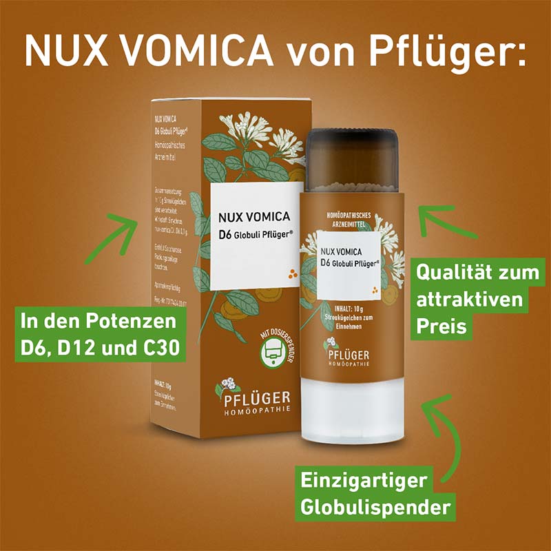 NUX VOMICA D12 Globuli Pflüger 10 g Globuli