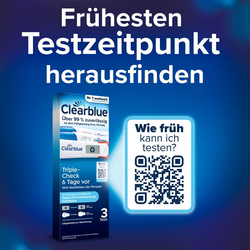 Clearblue Schwangerschaftstest Triple-Check Ultra Frühtest 3 St Test