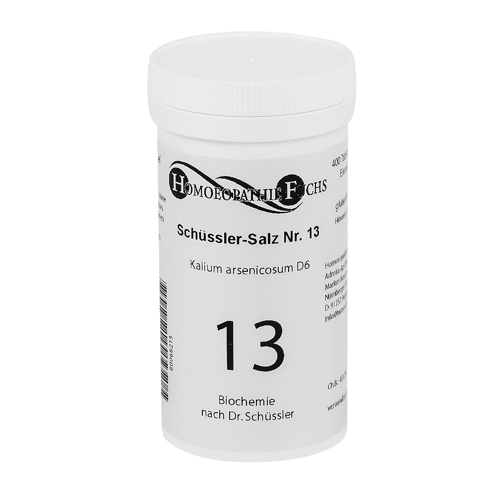 HOMOEOPATHIEFUCHS Schüssler-Salz Nummer 13 Kalium arsenicosum D6 Biochemie 400 St Tabletten