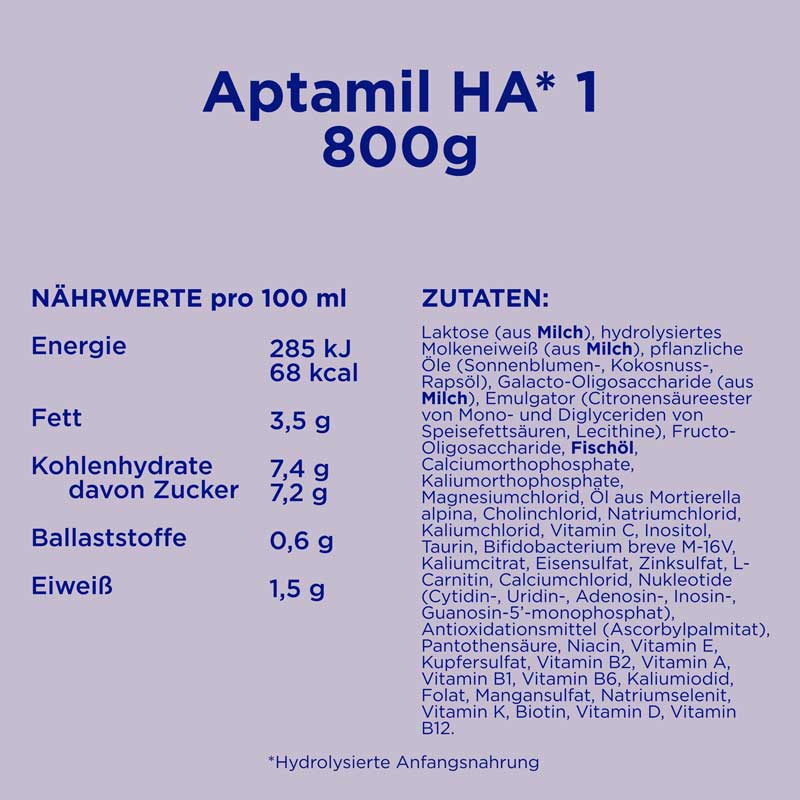 Aptamil HA 1 ANFANGSNAHRUNG 800 g Pulver