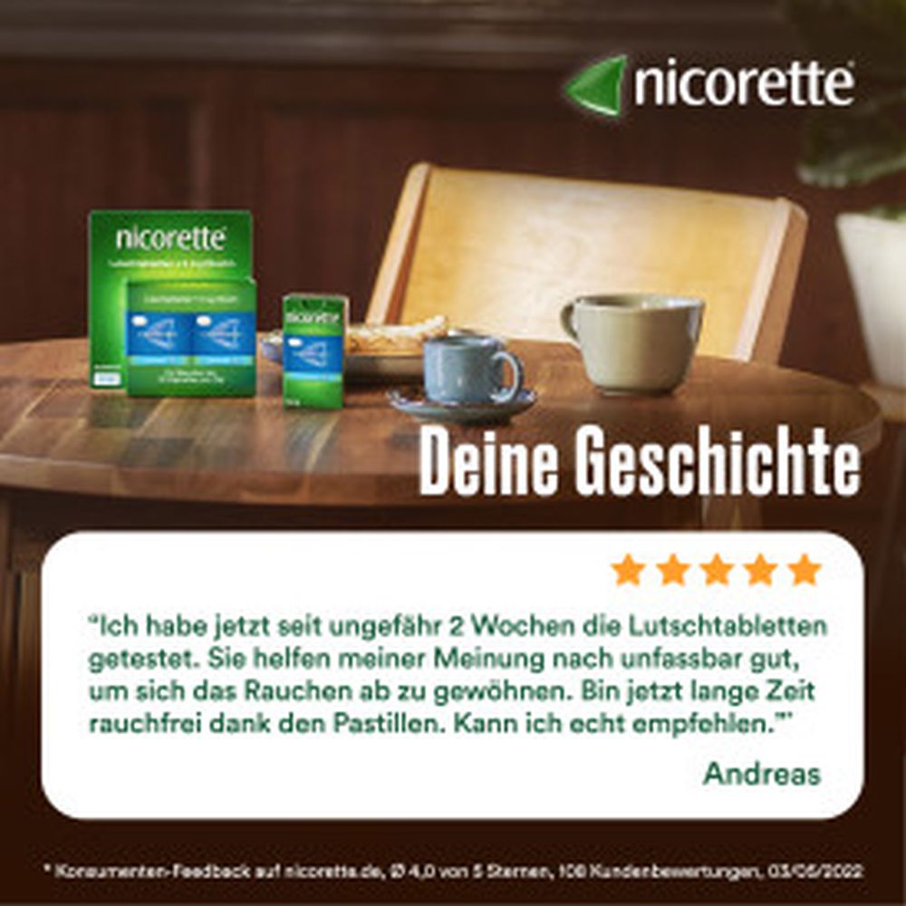 nicorette Lutschtablette freshmint 2 mg Nikotin zur Raucherentwöhnung 40 St Lutschtabletten