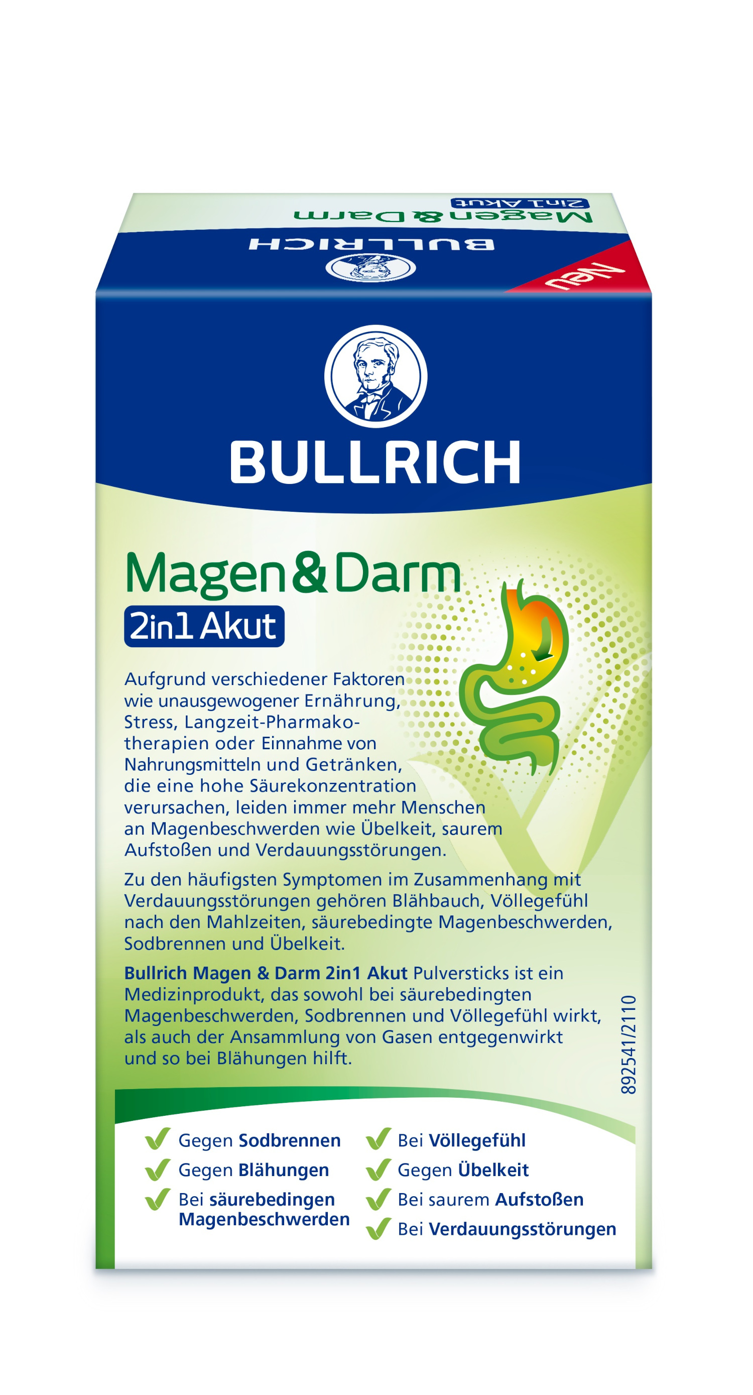 BULLRICH Magen & Darm 2in1 Akut Pulversticks 12 St Beutel